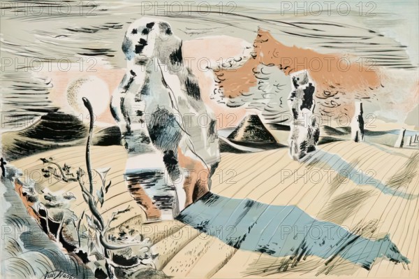 Landscape with Megaliths, 1936. Creator: Paul Nash.