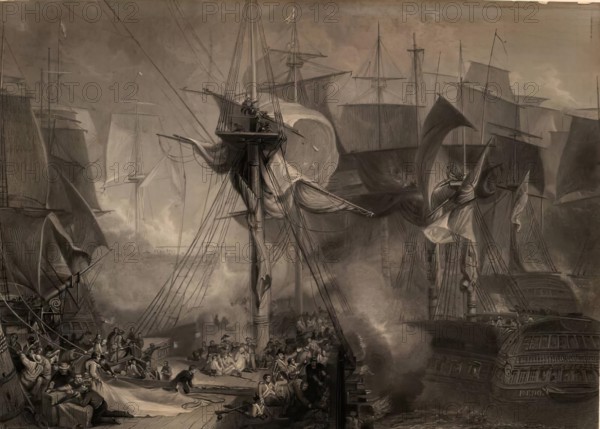 The Death of Nelson at Battle of Trafalgar. Creator: JMW Turner.