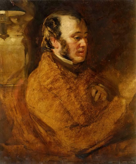 Head of John Phillip, RA, 1847. Creator: Charles Gow.