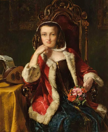 Portrait of a Girl. Creator: Alfred Elmore.