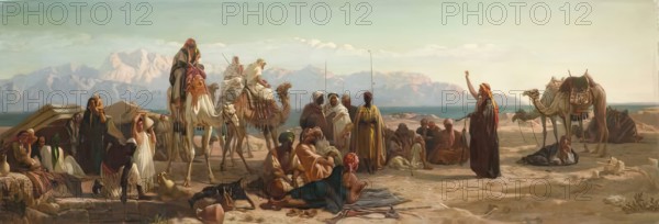 Early Morning in the Wilderness of Shur, 1860. Creator: Frederick Goodall.