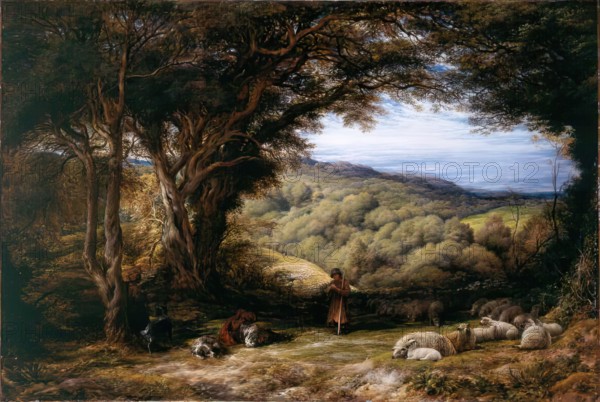 Under the Hawthorn, 1853. Creator: John Linnell the Elder.