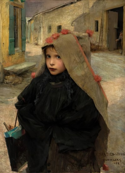 Going to School, 1882. Creator: Jules Bastien-Lepage.