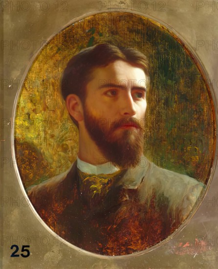 Sir Frank Bernard Dicksee, Self Portrait, 1883. Creator: Frank Dicksee.