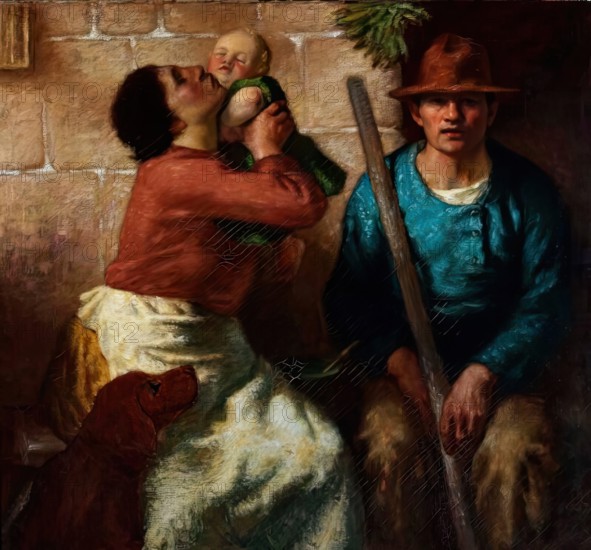 The Mother's Kiss, 1900-1921. Creator: William Strang.