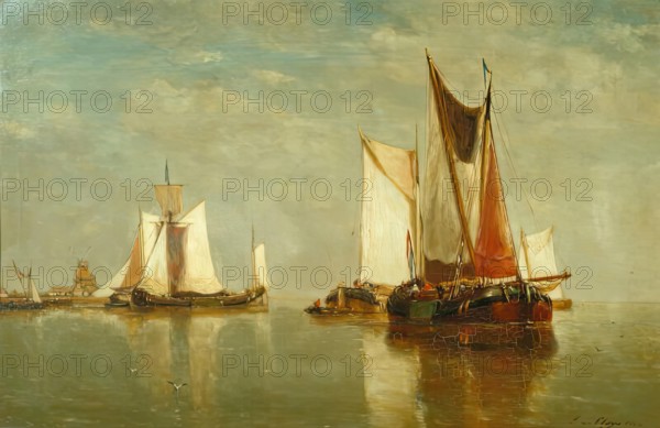 On The Scheldt - Afternoon, 1868. Creator: Paul Jean Clays.