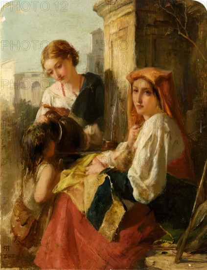 A Fountain Group, South Italy, 1868. Creator: Robert Herdman.