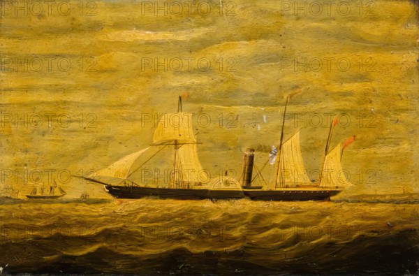 A Paddle Steamer - Aberdeen to London Service, 1850s. Creator: Unknown.