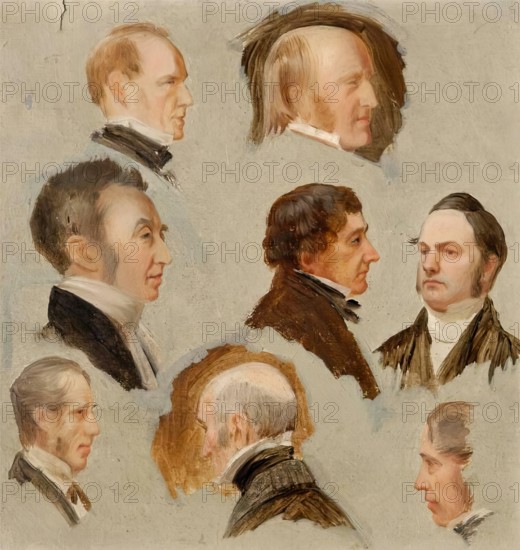 Heads of Aberdeen Personalities, 1850-1870. Creator: James William Giles.