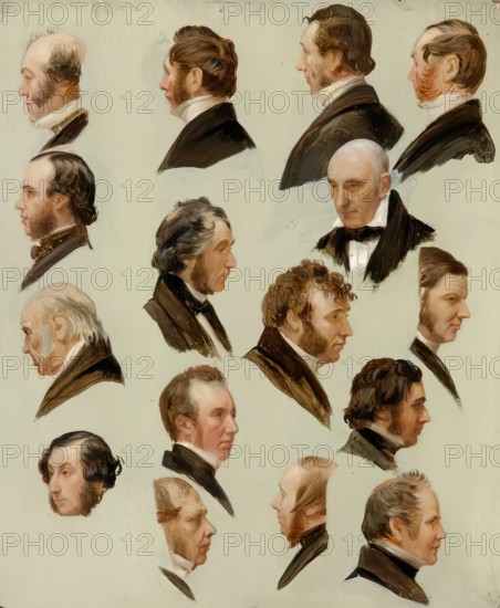 Heads of Aberdeen Personalities, 1850-1870. Creator: James William Giles.
