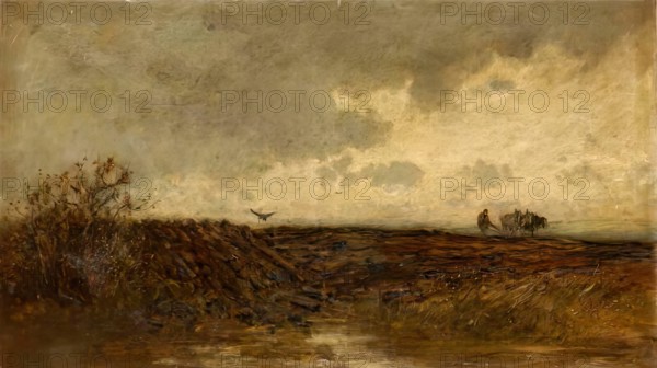 Ploughing - after a Shower, c1880s. Creator: Alexander Davidson Longmuir.