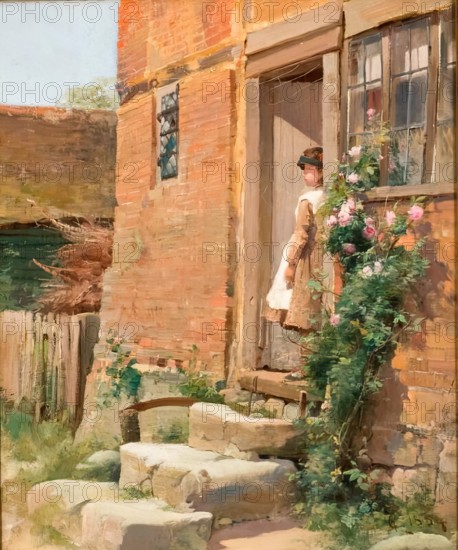 The Cottage Door, 1884. Creator: Alfred Augustus Glendening Jr.