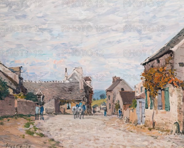 La Petite Place - La Rue du Village, 1874. Creator: Alfred Sisley.