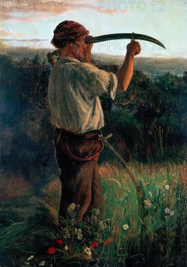 The Mower, c1865. Creator: Arthur Hughes.