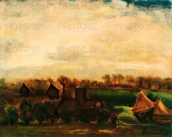 Landscape with Haystacks, c1930s. Creator: Constant Permeke.