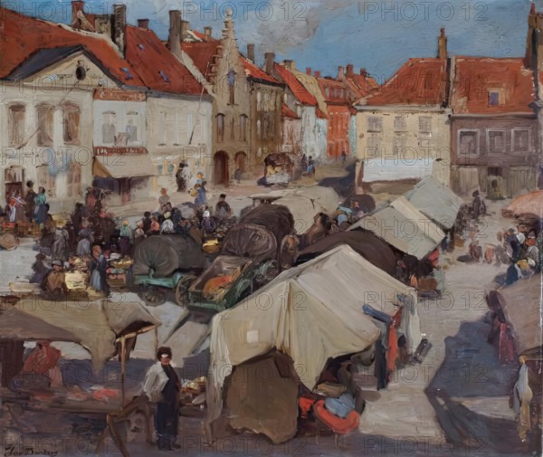 Northern European Market Scene, c1872-1910. Creator: George Davidson.
