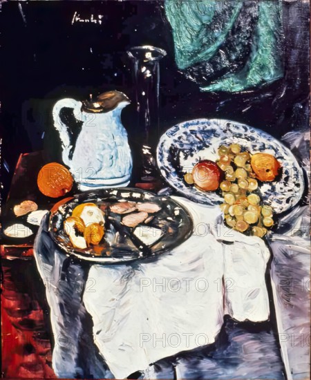 Still Life with White Jug, c1930. Creator: George Leslie Hunter.