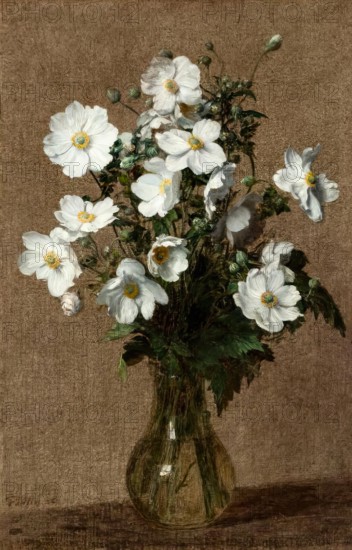Japanese Anemones, 1884. Creator: Henri Fantin-Latour.