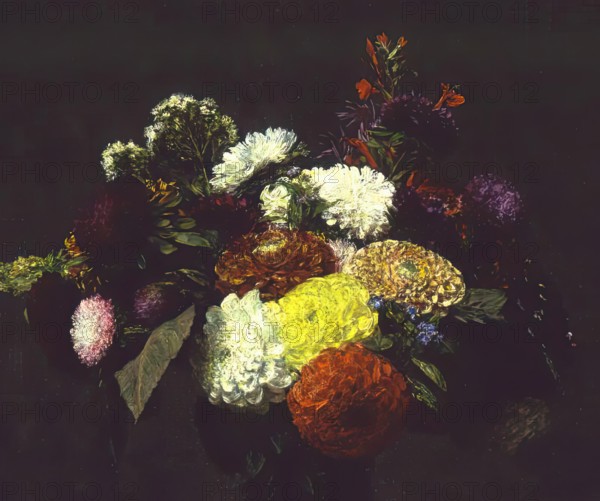 Dahlias, 1873. Creator: Henri Fantin-Latour.
