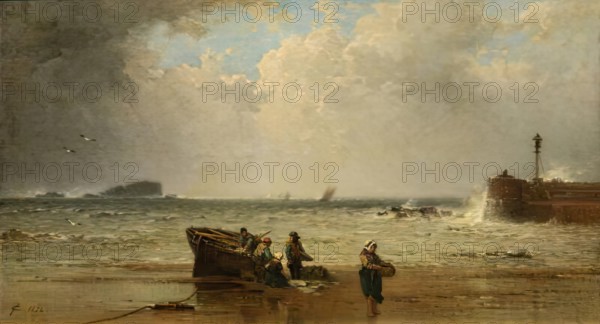 A North Easter - North Berwick, 1874. Creator: James Cassie.