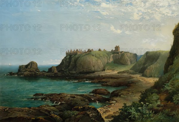 Dunnottar Castle, 1857. Creator: James Cassie.
