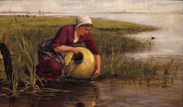 The Milkmaid of Maas, 1877. Creator: James Clarke Hook.