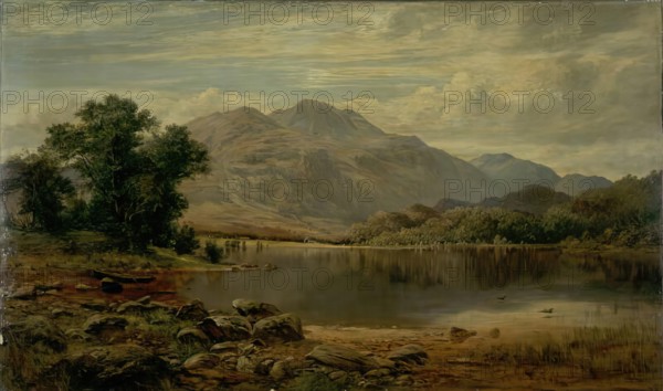 In the Trossachs - Loch Achray from the Island, 1866. Creator: James Docharty.
