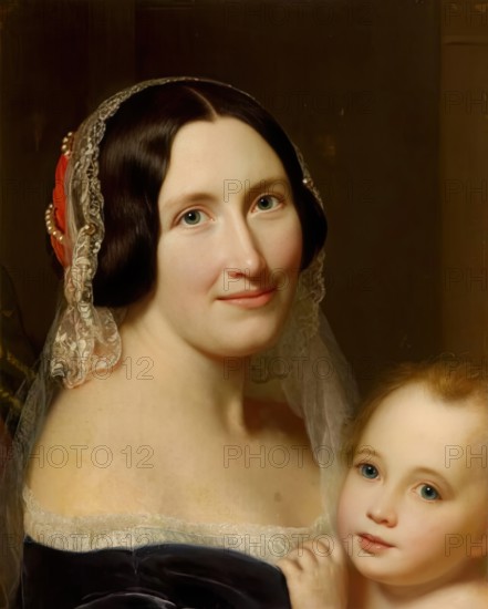 Lady Gordon and her Child, c1858. Creator: John Phillip.