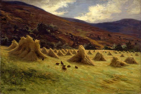 Harvesting, Forest of Birse, c1900. Creator: Joseph Farquharson.
