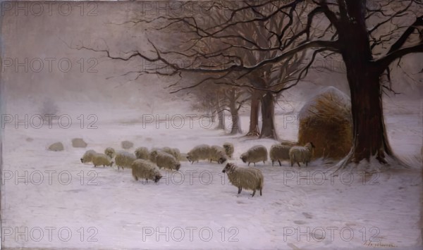 Sheep in a Snowstorm, 1892 - 1893. Creator: Joseph Farquharson.