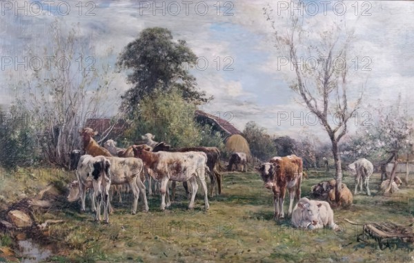 Weaned Calves, 1879. Creator: Mark Fisher.