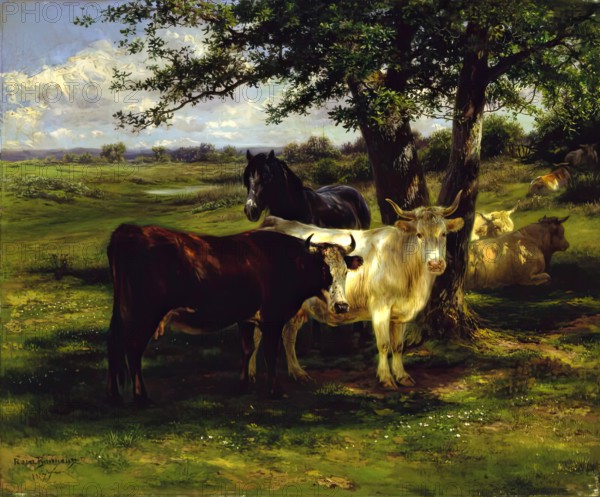 Noon Day Rest, 1877. Creator: Rosa Bonheur.