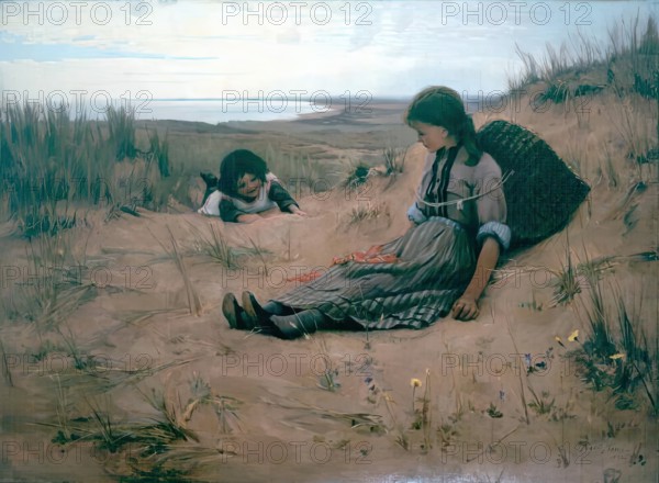 Idling on the Sands, Forvie, 1882. Creator: Alexander Mann.