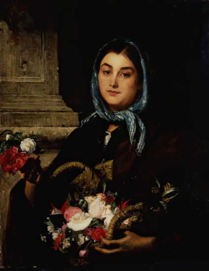 The Spanish Flower Seller, 1864. Creator: John Phillip.