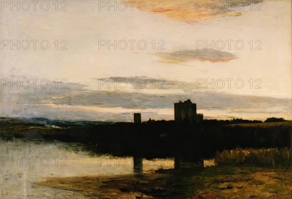 Spynie Castle and Loch, 1866. Creator: George Reid.