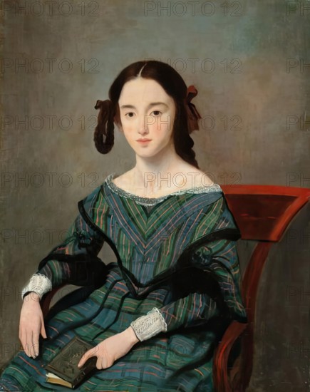 Girl in a Tartan Dress, c1840. Creator: Unknown.