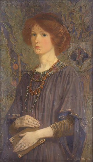 Portrait of Rachel Annand Taylor, 1907. Creator: John Duncan.