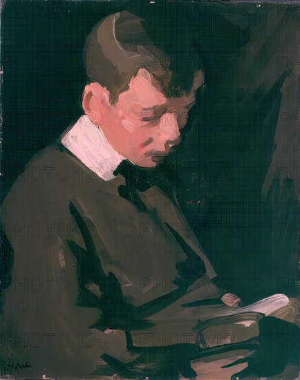 Boy Reading, c1903. Creator: Samuel John Peploe.