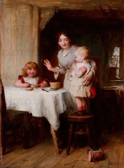 Saying Grace, 1875-1899. Creator: Alexander Hohenlohe Burr.