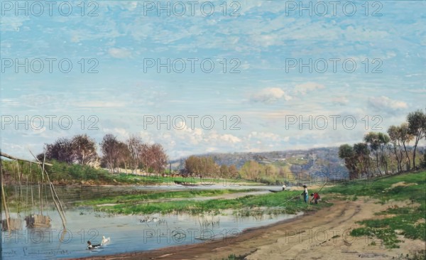 On the Seine, 1860. Creator: Emile Lambinet.