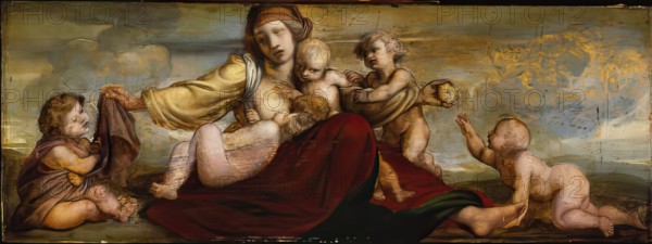Motherhood - Sketch for fresco panel, c1844. Creator: William Dyce.