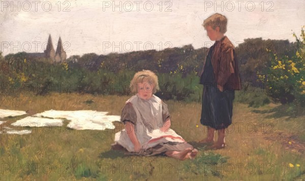 At Seaton Cottage On The Don, Aberdeen, c1870s. Creator: George Reid.