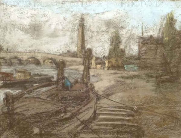 Old Barges, 1875-1899. Creator: Henry Muhrmann.