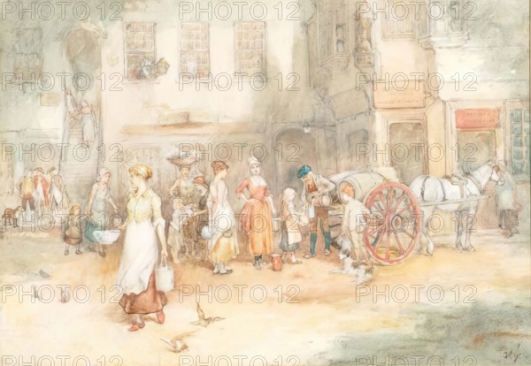 The Milk Cart (John Knox's House, Edinburgh), 1900. Creator: George Hay.