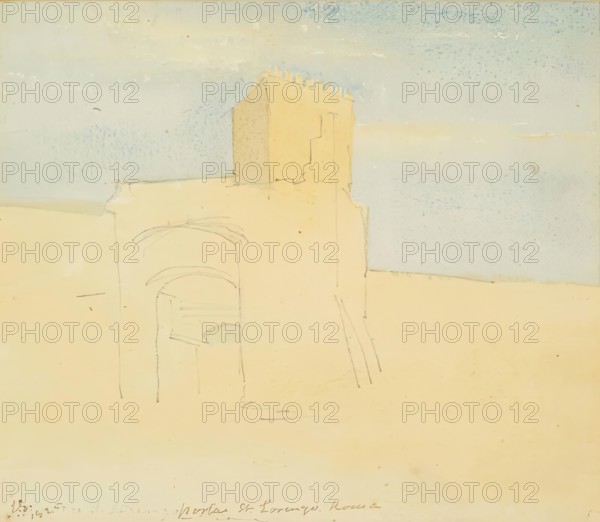 Porta di San Lorenzo, Rome, 1825. Creator: James William Giles.