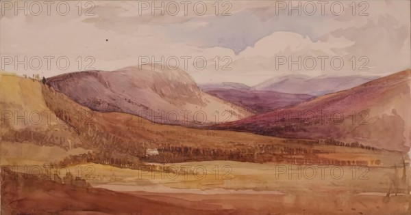 Landscape - Tree-covered Valley, c1840s. Creator: John Phillip.