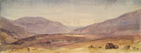 Landscape with Purple Hills in the Distance, c1840s. Creator: John Phillip.