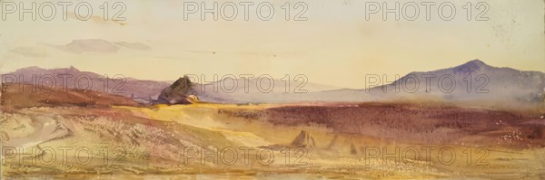 Landscape, Fields and Hills, c1840s. Creator: John Phillip.