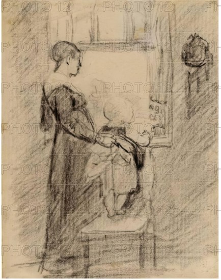 Woman and Child at Window, 1825-1841. Creator: David Wilkie.