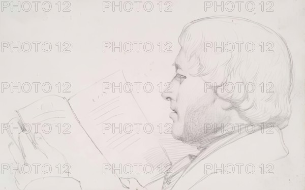 A Man Reading, c1830s. Creator: John Phillip.